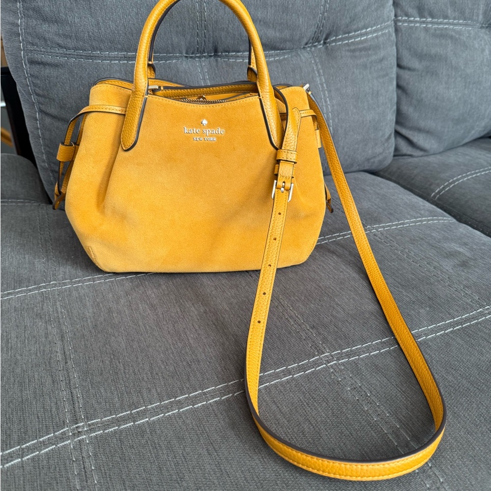 Kate Spade Dumpling Small Satchel - Squash (Yellow) Suede - Picture 5 of 6